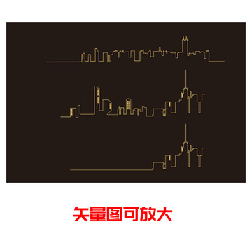 大樓線條金色