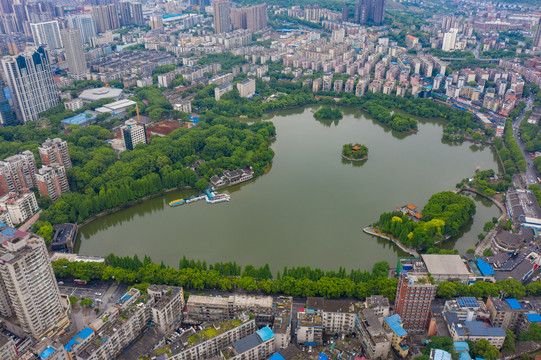 航拍湖南郴州城市风光