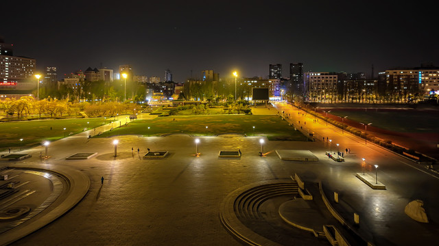 中国长春市文化广场夜景