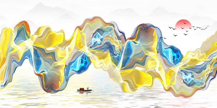抽象水墨山水畫