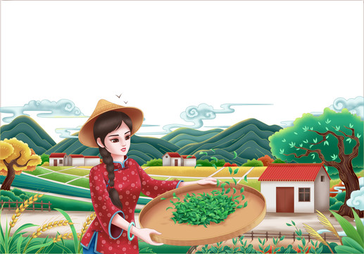 江南采茶女插畫