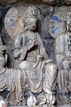 华严洞窟三圣十弟子坐像
