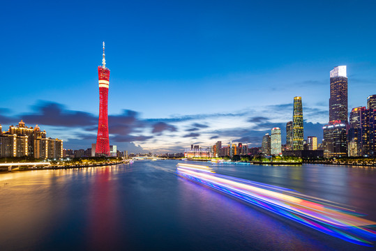 羊城小蛮腰与珠江新城夜景