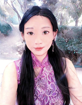 旗袍美女插畫