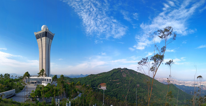 泉州气象塔和紫帽山风景