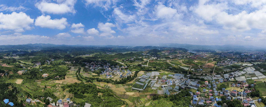 美丽乡村田园全景