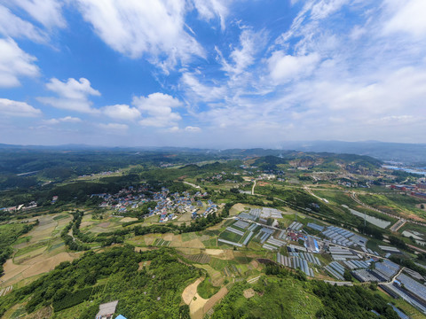 美丽乡村田园全景