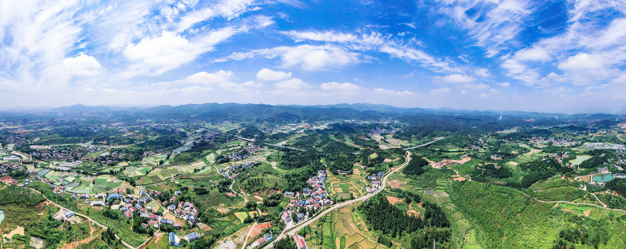 美丽乡村田园全景