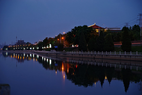 北京朝阳通惠河畔街景随拍