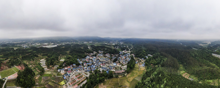 美丽乡村田园全景图