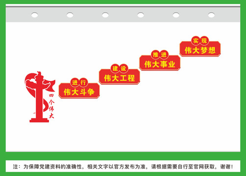 楼梯楼道四个伟大文化墙