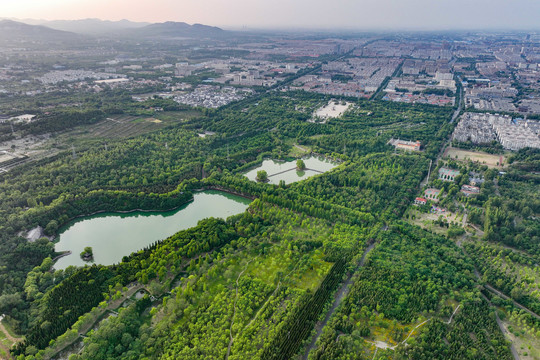 航拍山东青州云门山森林公园