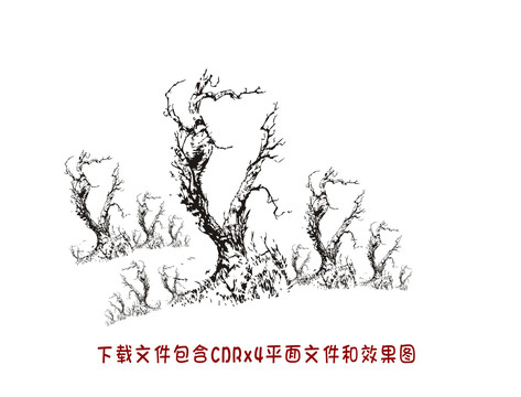 树枝矢量树木大树树干老树