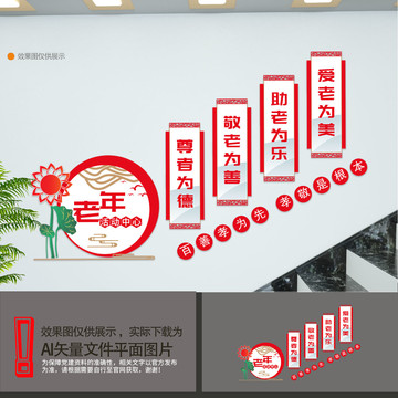 老年中心樓梯文化墻