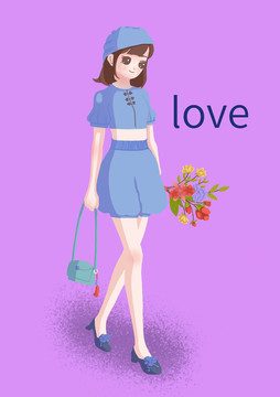 握花小女孩