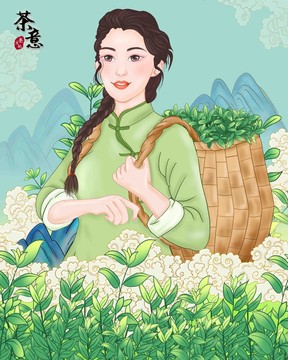 茶葉包裝插畫