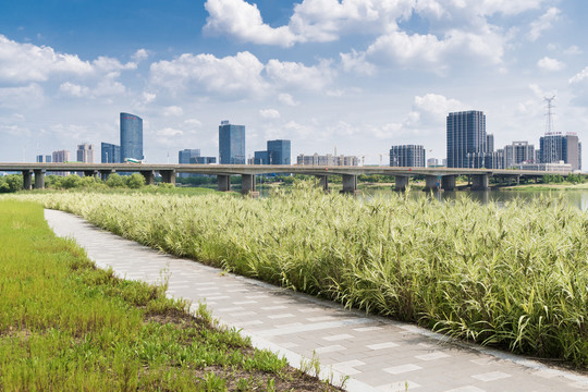 绍兴上虞曹娥江江滨城市景观