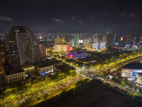 海南国兴大道夜景