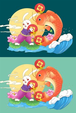 戲耍中的小兔子