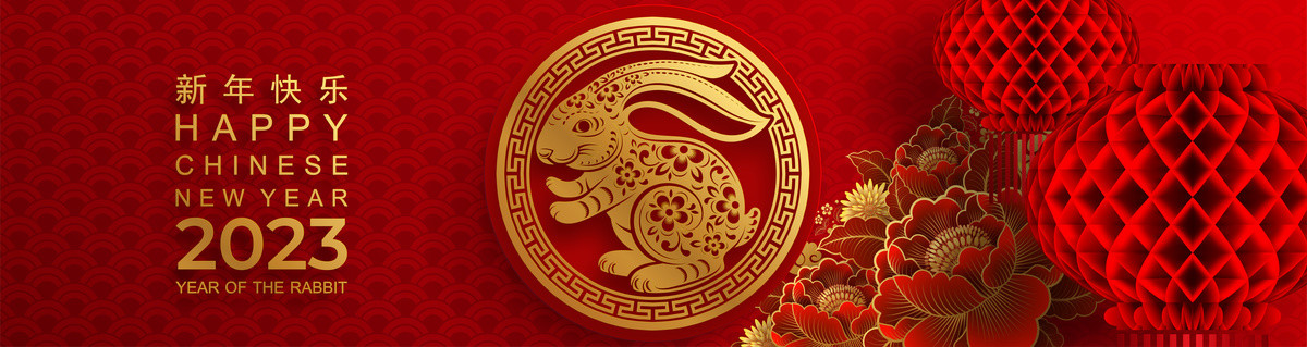 兔年古典剪紙風(fēng)橫幅