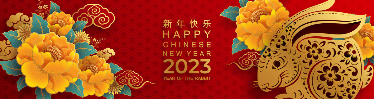 富貴黃牡丹兔年剪紙風(fēng)橫幅