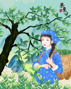 茶葉包裝插畫
