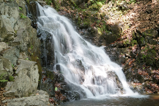 山间瀑布白色水流