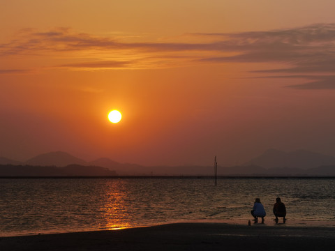 海边夕阳