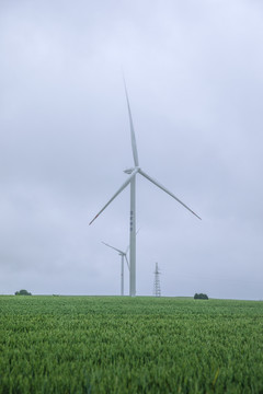 麦田里的风力发电