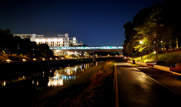 光明茅洲河夜景灯光