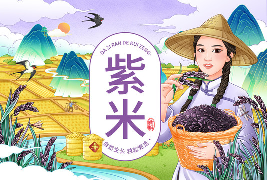 紫米手繪插畫