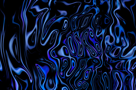 抽象蓝色流体装饰画