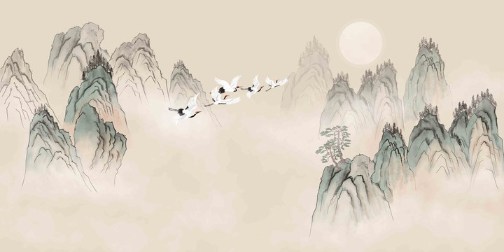 意境古典山水裝飾畫