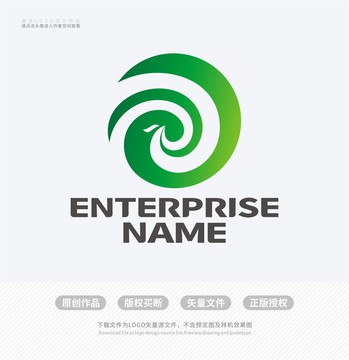 J字母凤凰LOGO标志设计