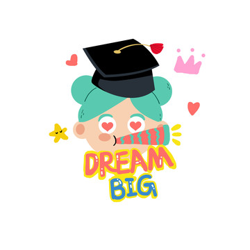 卡通畢業(yè)季小女孩