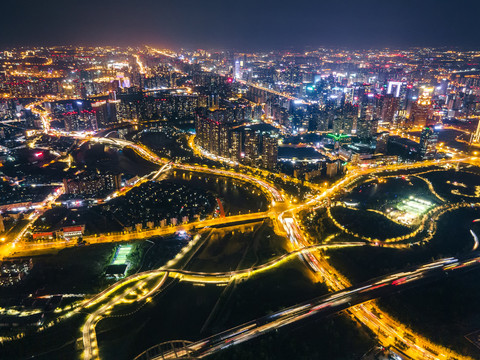 成都城市夜景风光