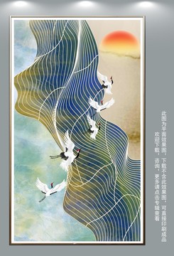 新中式高端線條裝飾畫
