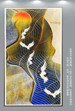 意境高端線條屏風(fēng)壁畫