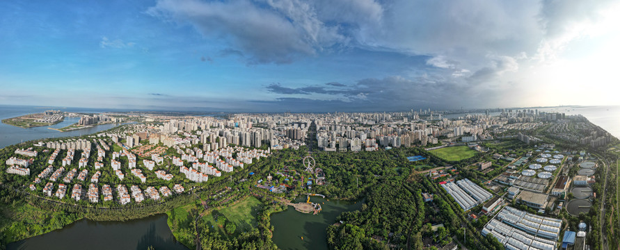 海南海口城市全景