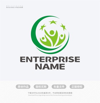 卡通人形幼儿园学校LOGO