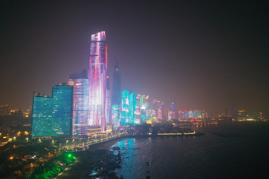 青岛灯光秀青岛夜景