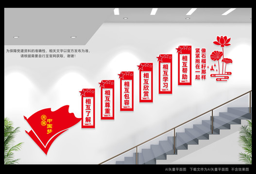 民族團(tuán)結(jié)石榴籽精神樓道文化墻
