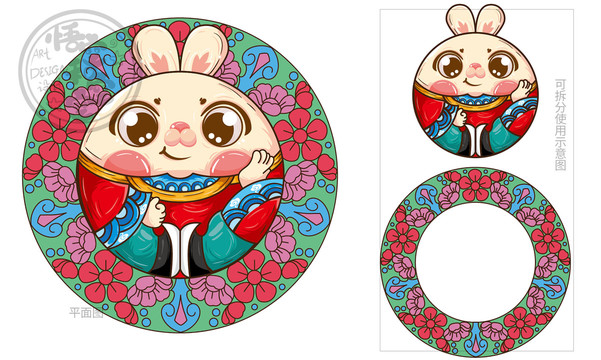 卡通兔子鼠標(biāo)墊