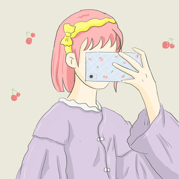手繪卡通動(dòng)漫短發(fā)小女孩