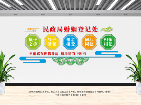 婚姻登記處文化墻