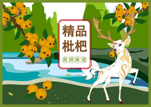 枇杷包裝插畫