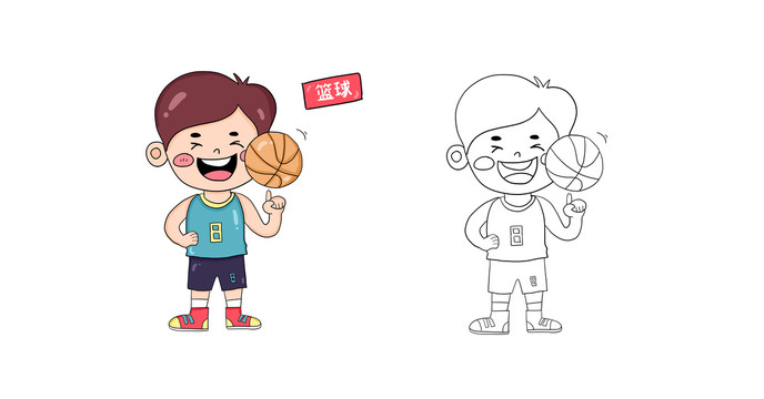 打篮球小男孩