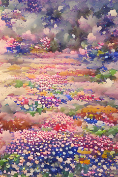 花卉绘画抽象图