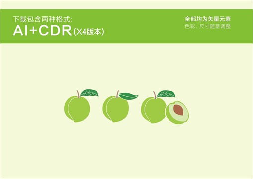 梅子手繪梅子插畫(huà)青梅手繪