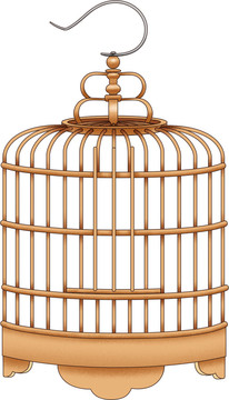 手繪鳥籠子插畫